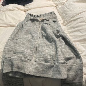 Gray zip up cotton material